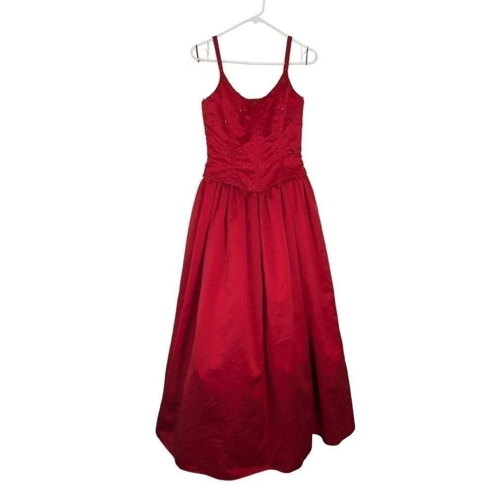 Vintage 90s Y2K Ballgown Dress XXS Jessica‎ McClintock Gunne Sax Coquette Vamp
